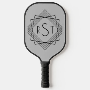 Raquette De Pickleball 3 Lettre monographique initiale Lignes géométrique