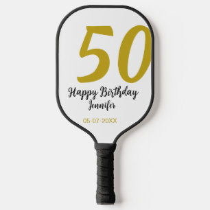 Raquette De Pickleball 50e anniversaire ajouter nom date année noire modè