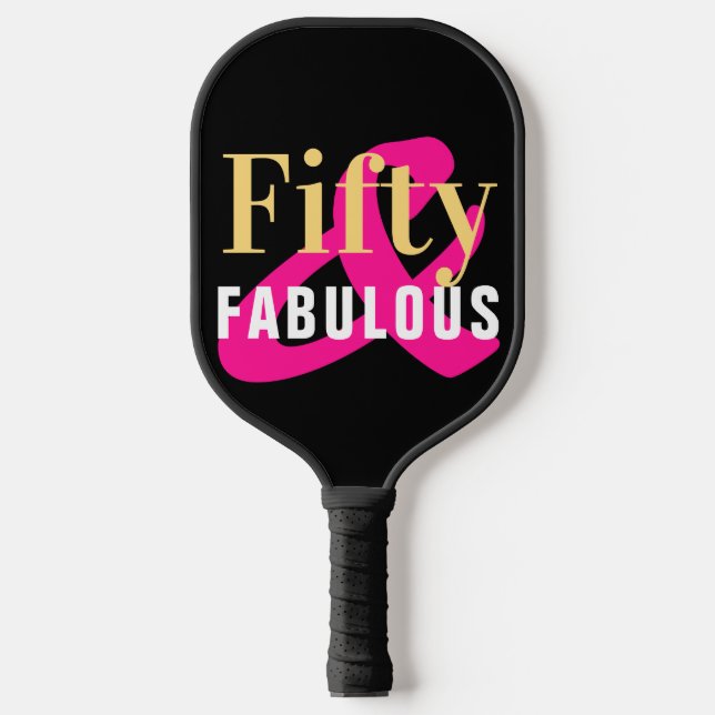Raquette De Pickleball 50e anniversaire Cinquante et fabuleux Black Gold  (Recto)