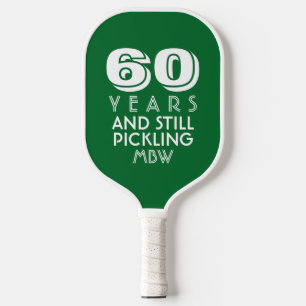 Raquette De Pickleball 60 Ans Encore À Pickling Texte Personnalisé Nom D'