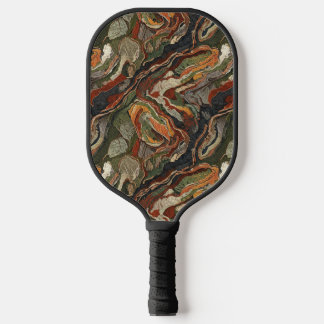Raquette De Pickleball Abstract Earth Tone Swirl Pattern