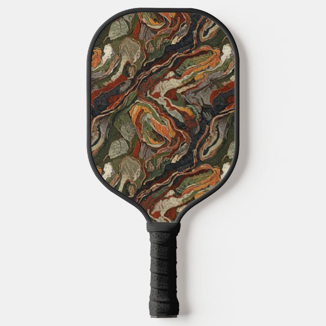 Raquette De Pickleball Abstract Earth Tone Swirl Pattern (Recto)