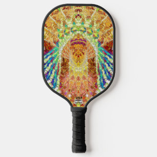 Raquette De Pickleball Abstrait Psychédélique Multicolore Vibrant