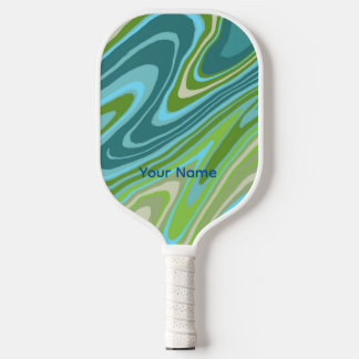Raquette de pickleball abstraite bleue et verte co