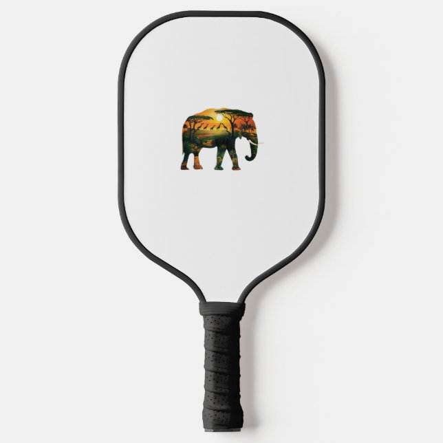 Raquette De Pickleball African Elephant Sunset Safari Nature Lots (Recto)