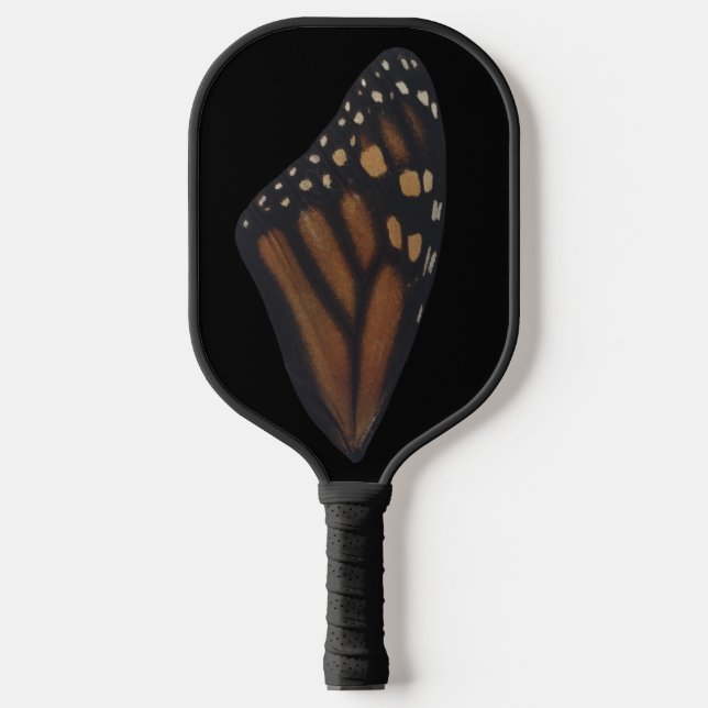 Raquette De Pickleball Aile Monarque Papillon Sur Noir (Recto)