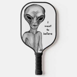 Raquette De Pickleball Alien gris, je veux croire