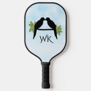 Raquette De Pickleball Amour de perroquet monogramme