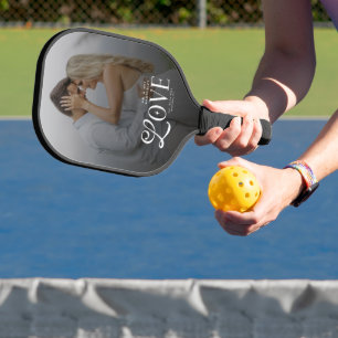 Raquette De Pickleball Amour Moderne M. et Mme Mariage 2 Photos Couples
