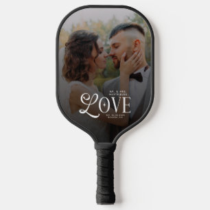 Raquette De Pickleball Amour Moderne M. et Mme Photo de Couple de Mariage