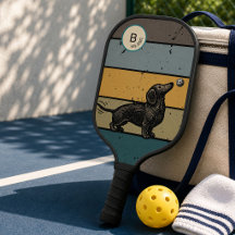 Amoureux de chien de pickleball rétro teckel