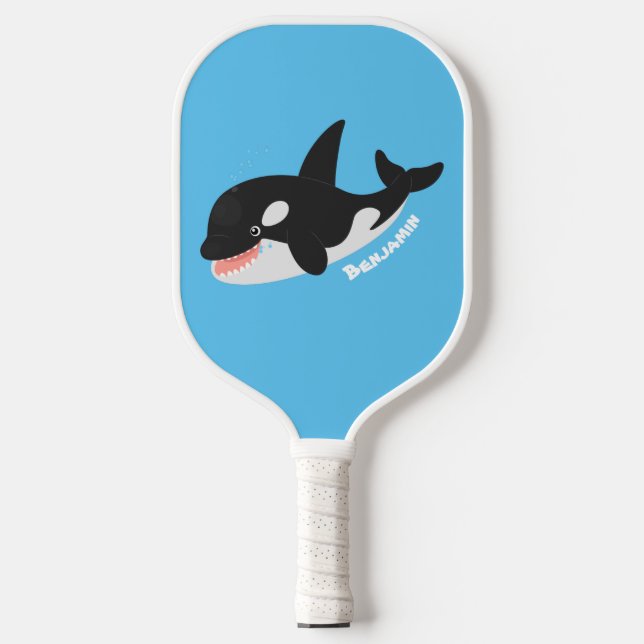 Raquette De Pickleball Amusante baleine orque mignonne dessin animé (Recto)