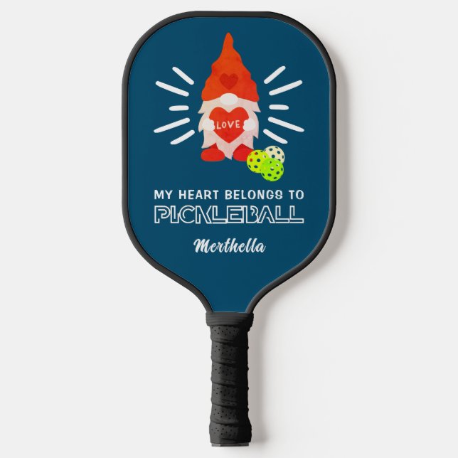 Raquette De Pickleball AMUSER MON COEUR APPARTIENT À PICKLEBALL Gnome (Recto)