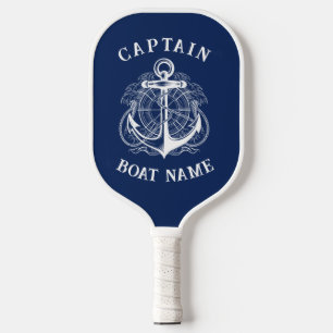 Raquette De Pickleball Ancre de nom de bateau du capitaine nautique perso