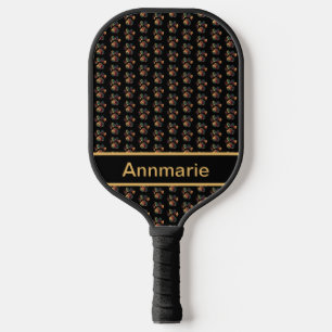 Raquette De Pickleball Animal Paw Silhouette Thanksgiving Black Custom