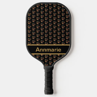 Raquette De Pickleball Animal Paw Silhouette Thanksgiving Black Custom