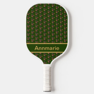 Raquette De Pickleball Animal Paw Silhouette Thanksgiving Green Custom