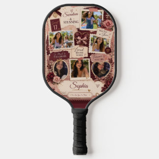 Raquette De Pickleball Anniversaire Fille Adolescente 6 Photos Collage Pe