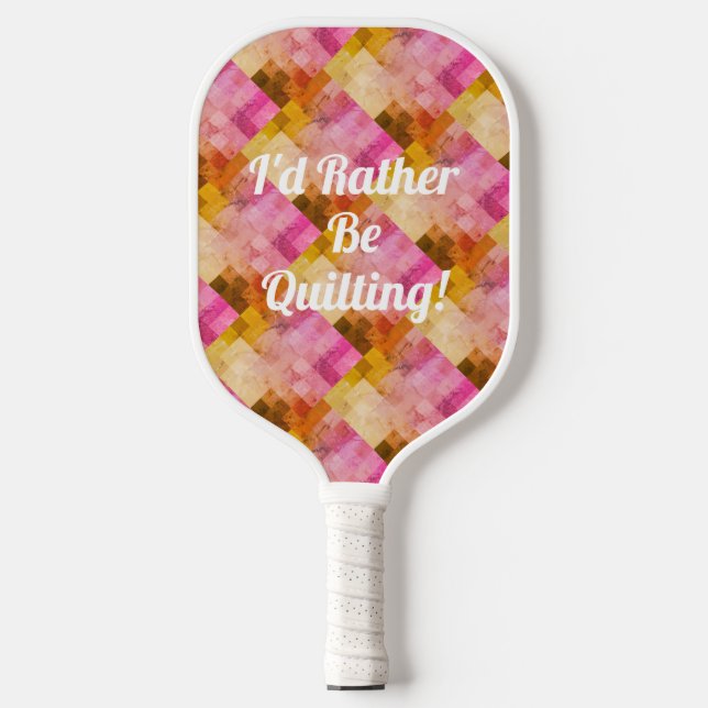 Raquette De Pickleball Aquarelle rose personnalisée Motif géométrique (Recto)