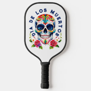 Raquette De Pickleball Aquarelles Retro Crâne à sucre Dea De Los Muertos
