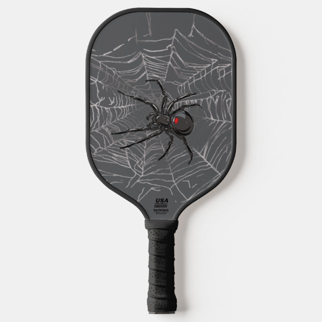 Raquette De Pickleball Araignée Noire Et Araignée De Toile D'Araignée (Recto)