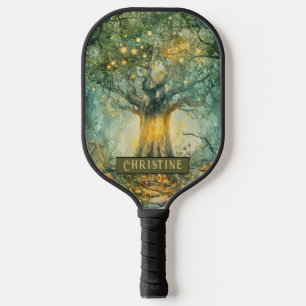 Raquette De Pickleball Arbre de lumières de la forêt enchantée personnali