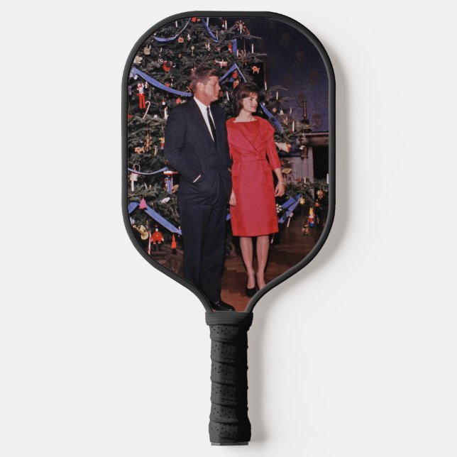 Raquette De Pickleball Arbre de Noël Président John Kennedy & Jacqueline (Recto)
