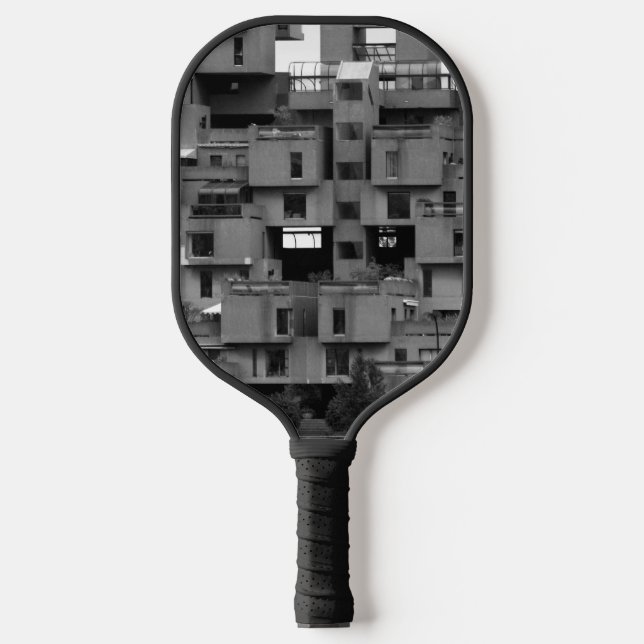 Raquette De Pickleball Architectural noir et blanc  (Recto)