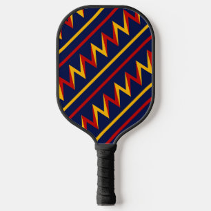 Raquette De Pickleball Arrière - plan de course Jaune et Rouge Zig Zag