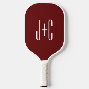 Raquette De Pickleball Arrière - plan rouge et texte blanc de Bourgogne m