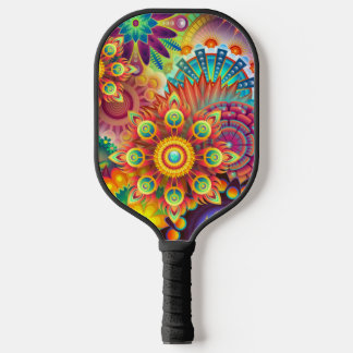 Raquette De Pickleball Art psychédélique rétro