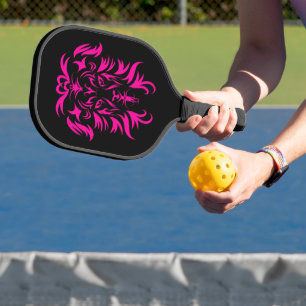 Raquette De Pickleball Art Tribal Pink Safari Head Lion