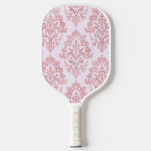 Raquette De Pickleball Assez en rose motif damassé victorien à l'aquarell