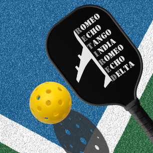 Raquette De Pickleball Avion à la retraite Alphabet phonétique de l'Otan