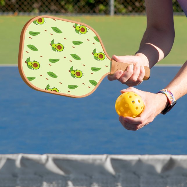 Raquette De Pickleball Avocat Cute kawaii vert (Insitu)