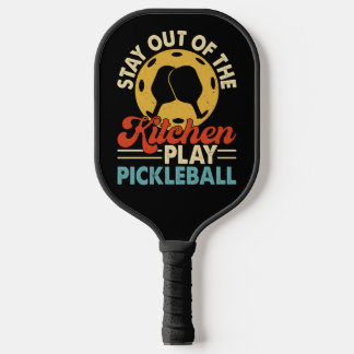 Raquette De Pickleball Badge Rétro Or Script Cuisine Restez Dehors