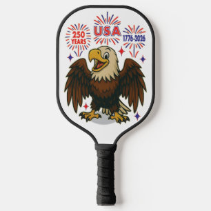 Raquette De Pickleball Bald Eagle avec Fireworks - USA 250 ans 1776-2026