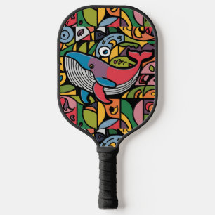 Raquette De Pickleball Baleine colorée cool Abstraite