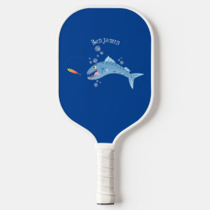 Raquette De Pickleball Barracuda poisson affamé de la pêche dessin animé