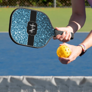 Raquette De Pickleball Bébé bleu clair faux parties scintillant scintille