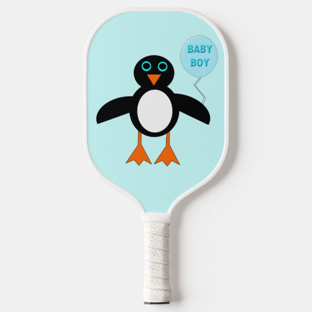 Raquette De Pickleball Bébé Bleu mignon Pingouin Garçon (Recto)