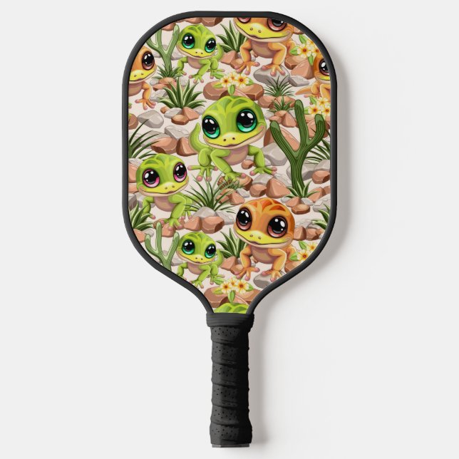 Raquette De Pickleball Bébé Geckos jote personnages de dessin (Recto)