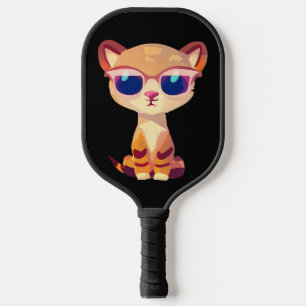 Raquette De Pickleball Bébé mignon Cheetah avec lunettes de soleil
