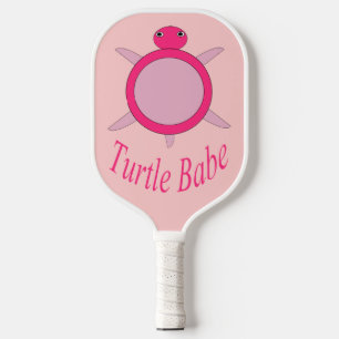 Raquette De Pickleball Bébé Tortue rose mignonne