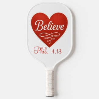 Raquette De Pickleball Believe red and white heart