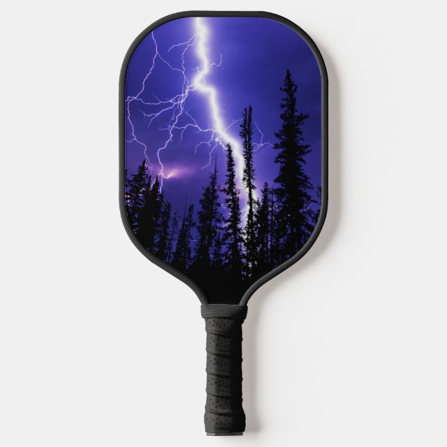 Raquette De Pickleball belle tonnerre sur la forêt (Recto)