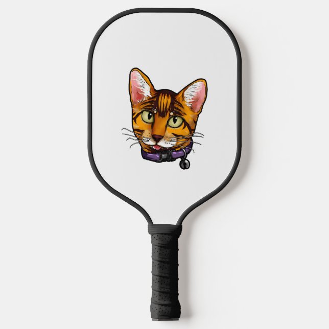 Raquette De Pickleball Bengale chat Chats Kitty Cartoon Visage Aimer doux (Recto)