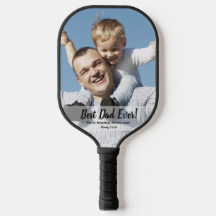 Raquette De Pickleball Best Papa Ever Père enfant photo personnalisée tex