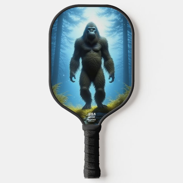 Raquette De Pickleball Bigfoot Sasquatch dans les bois (Recto)