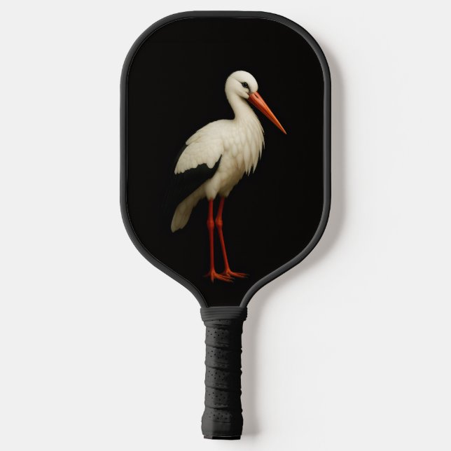 Raquette De Pickleball Black 4 Luxe Pickleball Paddle, Graceful Stork (Verso)
